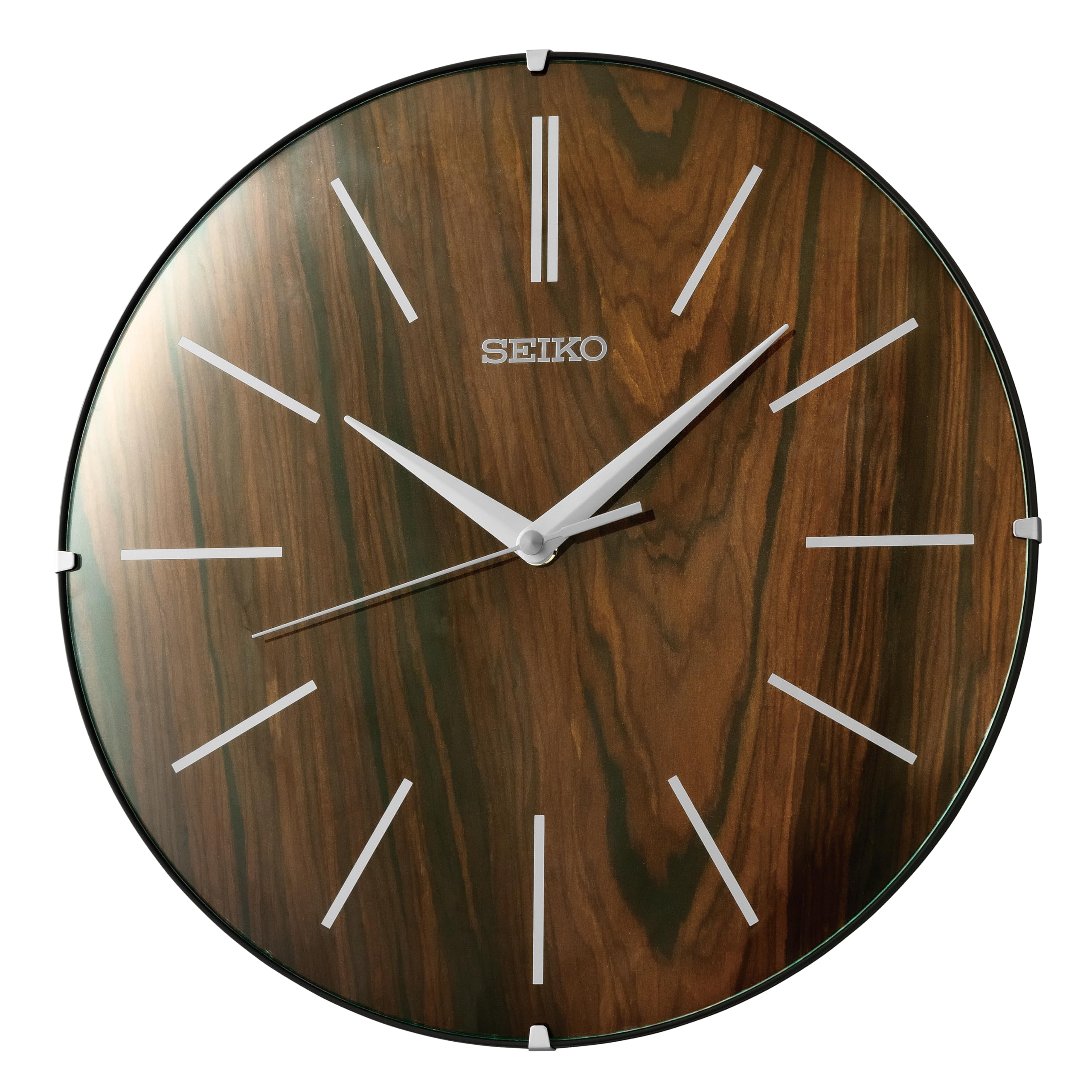 Amazon.com: SEIKO QXA867BLH Urban Non Ticking Wall Clock, Brown